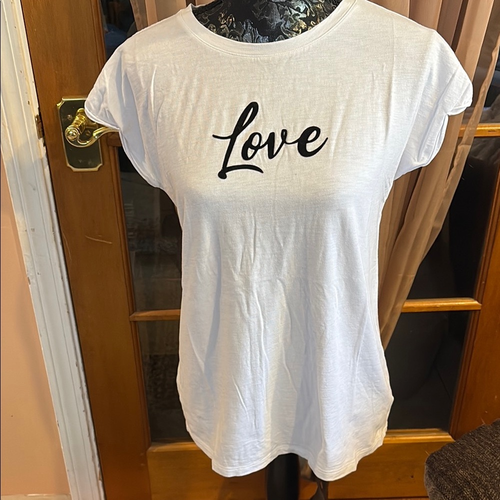 Christian Siriano White “Love” Print Women's Top, L